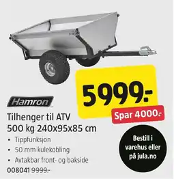 Jula Hamron tilhenger til atv tilbud
