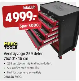 Jula MeeC Tools Verktøyvogn 259 deler tilbud