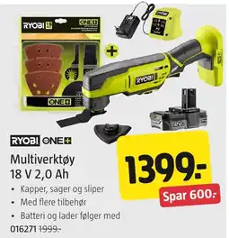 Jula Ryobi multiverktøy 18 V 2,0 Ah tilbud