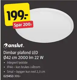 Jula anslut Dimbar plafond LED tilbud