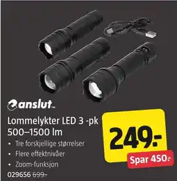 Jula anslut Lommelykter LED 3-pk 500-1500 Im tilbud