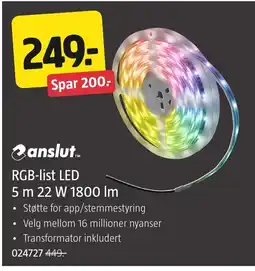 Jula anslut RGB-list LED tilbud