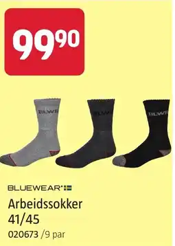 Jula Bluewear arbeidssokker 41/45 tilbud