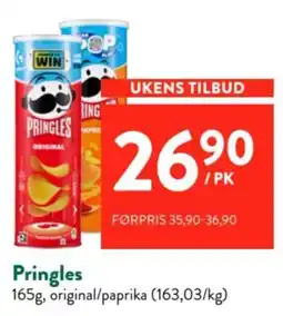 Jacobs Pringles original/paprika tilbud