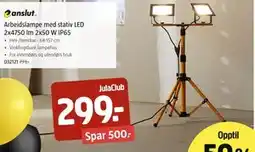 Jula Arbeidslampe med stativ LED 2x4750 lm 2x50 W IP65, Medlemspris tilbud