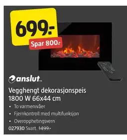 Jula Vegghengt dekorasjonspeis 1800 W 66x44 cm tilbud