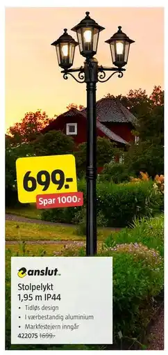 Jula Stolpelykt 1,95 m IP44 tilbud