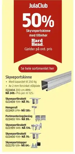 Jula Skyveportskinne med tilbehør tilbud