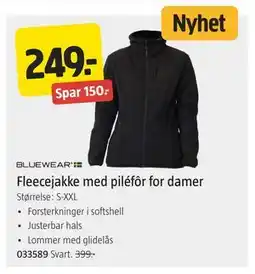 Jula Fleecejakke med piléfôr for damer tilbud