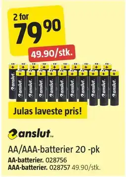Jula AA/AAA-batterier 20 -pk tilbud