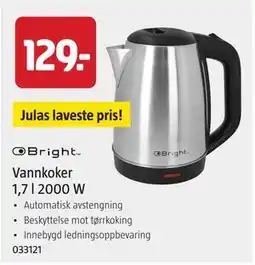 Jula Vannkoker 1,7 l 2000 W tilbud