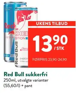 Jacobs Red Bull sukkerfri tilbud