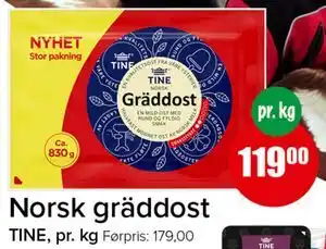 Spar Norsk gräddost tilbud