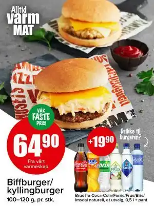 Spar Biffburger/kyllingburger tilbud