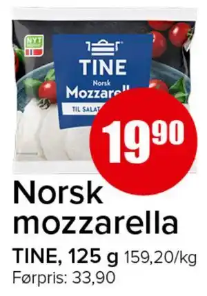Spar Norsk mozzarella tilbud