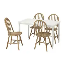 IKEA Danderyd / skogsta Bord og 4 stoler, hvit/akasie, 130 cm tilbud
