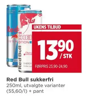 Meny Red Bull sukkerfri tilbud