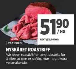 Meny Nyskåret roastbiff tilbud