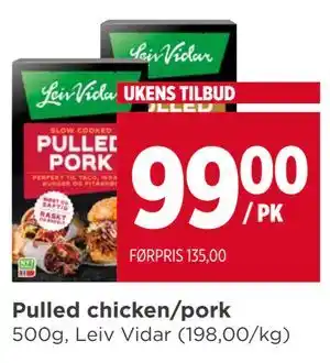 Meny Pulled chicken/pork tilbud