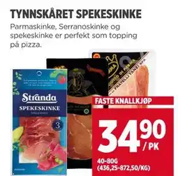 Meny TYNNSKÅRET SPEKESKINKE tilbud
