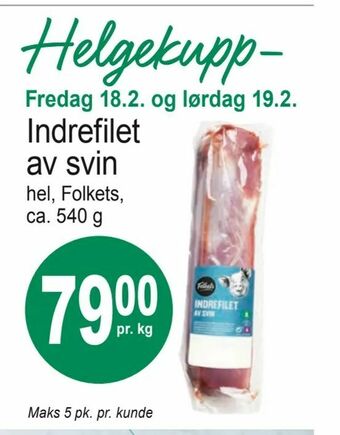 Joker Indrefilet av svin tilbud