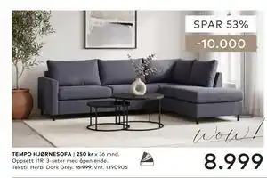 Skeidar TEMPO HJØRNESOFA tilbud