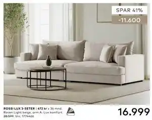 Skeidar ROSSI LUX 3-SETER tilbud