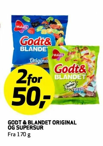 Bunnpris Godt & blandet original og supersur tilbud
