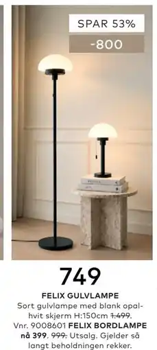 Skeidar FELIX GULVLAMPE tilbud