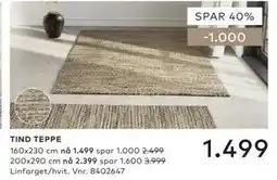 Skeidar TIND TEPPE tilbud