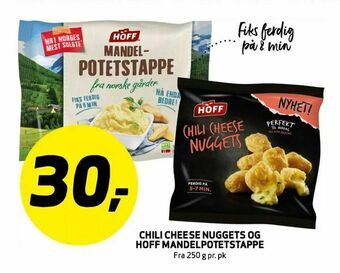 Bunnpris Chili. cheese nuggets og hoff mandelpotetstappe tilbud