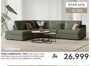 Skeidar ROMA HJØRNESOFA tilbud