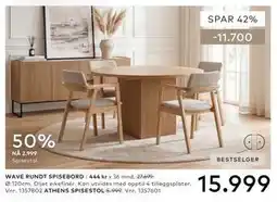 Skeidar WAVE RUNDT SPISEBORD tilbud