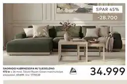 Skeidar SAGRADO HJØRNESOFA M/ SJESELONG tilbud
