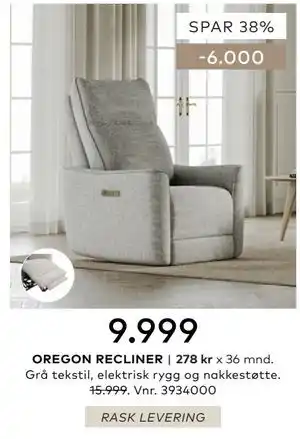 Skeidar OREGON RECLINER tilbud