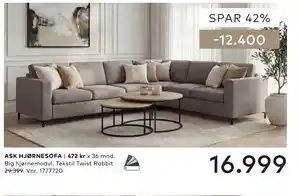 Skeidar ASK HJØRNESOFA tilbud