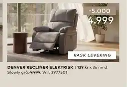 Skeidar DENVER RECLINER ELEKTRISK tilbud