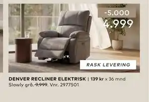 Skeidar DENVER RECLINER ELEKTRISK tilbud