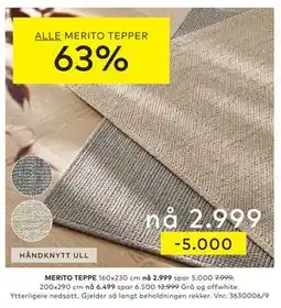 Skeidar MERITO TEPPE tilbud