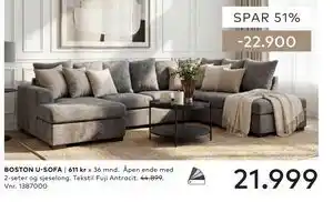Skeidar BOSTON U-SOFA tilbud