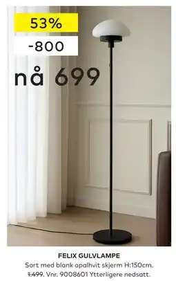 Skeidar FELIX GULVLAMPE tilbud