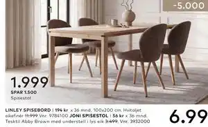 Skeidar JONI SPISESTOL tilbud