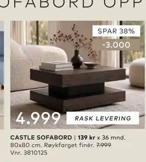 Skeidar CASTLE SOFABORD tilbud