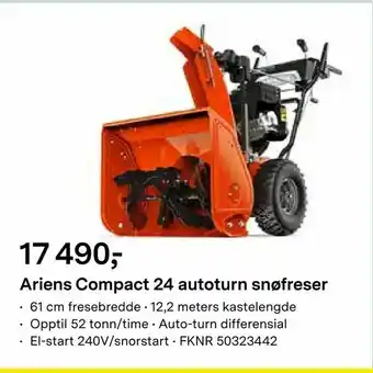 Felleskjøpet Ariens Compact 24 autoturn snøfreser tilbud