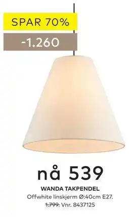 Skeidar WANDA TAKPENDEL tilbud