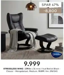 Skeidar STRESSLESS WING tilbud