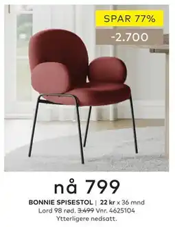Skeidar BONNIE SPISESTOL tilbud
