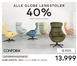 Skeidar GLOBE LENESTOL tilbud