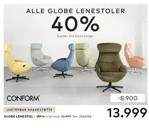 Skeidar GLOBE LENESTOL tilbud