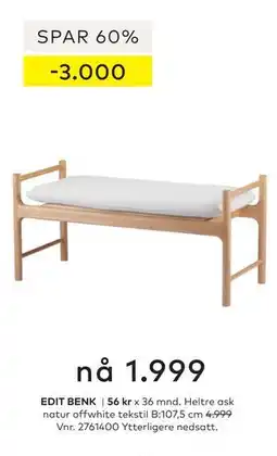Skeidar EDIT BENK tilbud